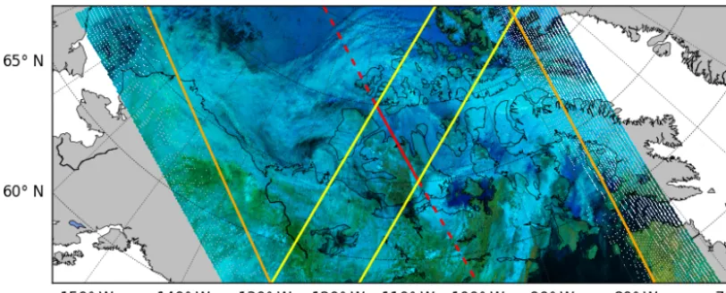 Figure 10. Vertical cross section of study area NA1 (North America 1) along the CALIOP track at 5 km horizontal resolution