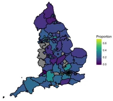 Figure 9: Attainment of Local Authorities using five A*-C including 