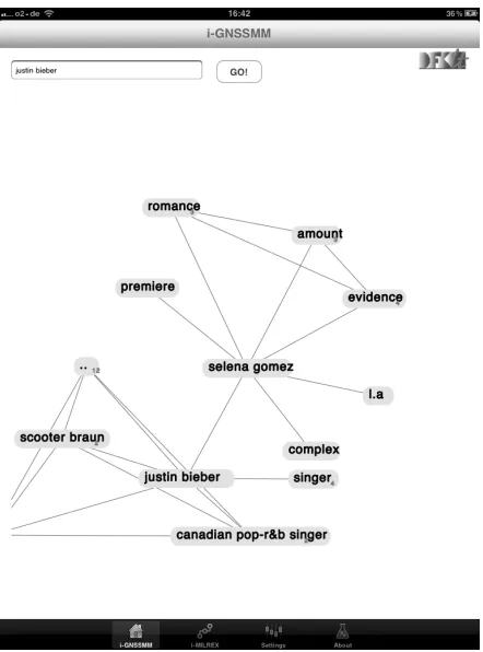 Figure 4: The snippets that are associated with the nodelabel “selena gomez” of the topic graph from Fig