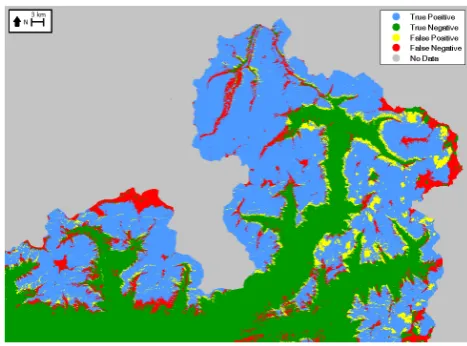 Fig. 6.Fig. 6. Display on a logarithmic scale of the snow map produced byRBFN. Display on a logarithmic scale of the snow map produced byRBFN.