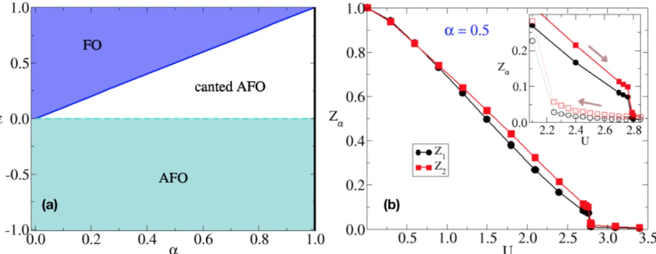 Figure 4.3: Panel (a): mean field phase diagram of the strong coupling Hamiltonian Eq