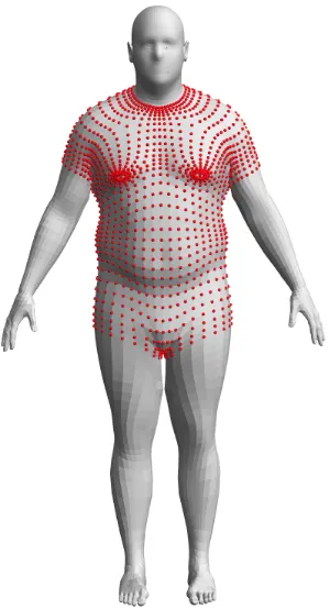Figure 3. Torso points used for surface correspondence evaluations. 