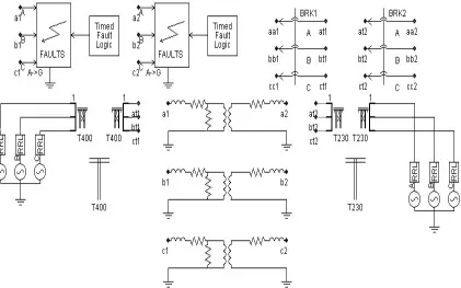 Fig. 1. Diagram of the simulated power system 