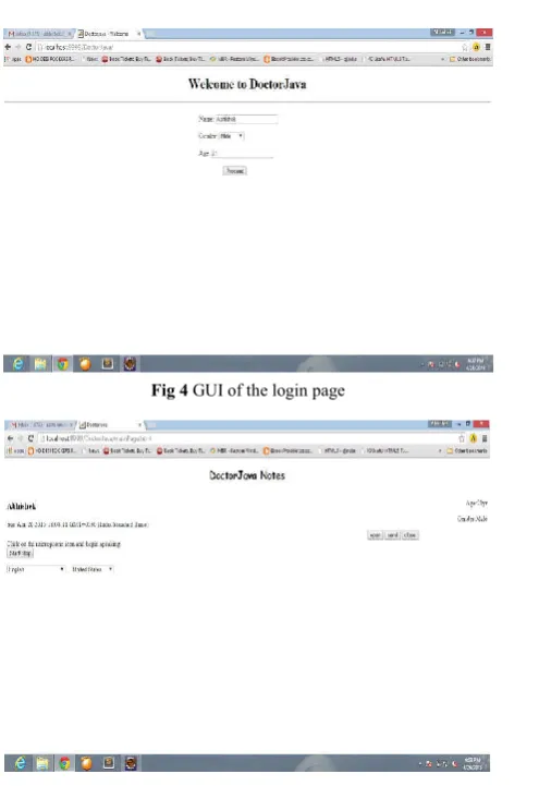 Fig 5 GUI of the voice to text input of the symptoms from the patient.   
