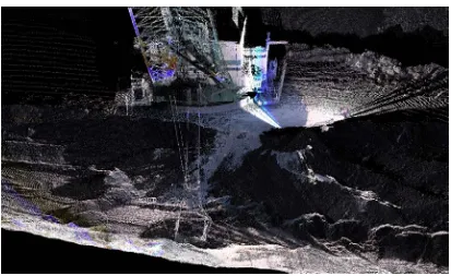 Figure 3.4 Geo-referenced image of a dragline/ dozer interaction. 