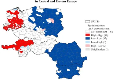 (low–high, high–low). Figure 3 Spatial configuration of network and economy layers  