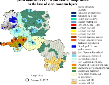 Figure 4 Spatial structure of Central and Eastern Europe shown  