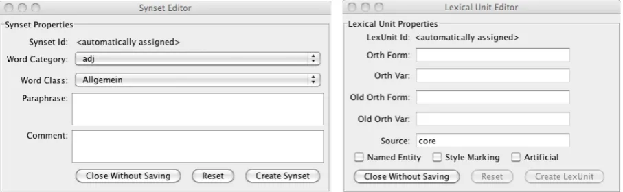 Figure 1. Figure 3 shows the panel that appears if the should be added. This is achieved by the button Add New Hyponym (see Figure 1) which forces 