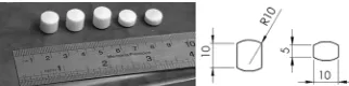 Figure 3. Target plate containing ceramic tiles (A), two size ceramic tiles used as the target plates (B)  