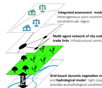 Figure 3. City agent attributes. In our framework, city agents re-ceive ecohydrological conditions from a tight coupling betweena dynamic vegetation model and hydrological model