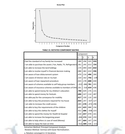 TABLE 15: ROTATED COMPONENT MATRIX 