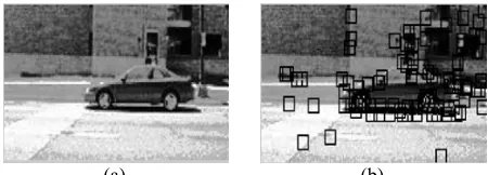Figure 1. (a) Sample Car Image of UIUC database; (b) Salient Points Extracted Image  