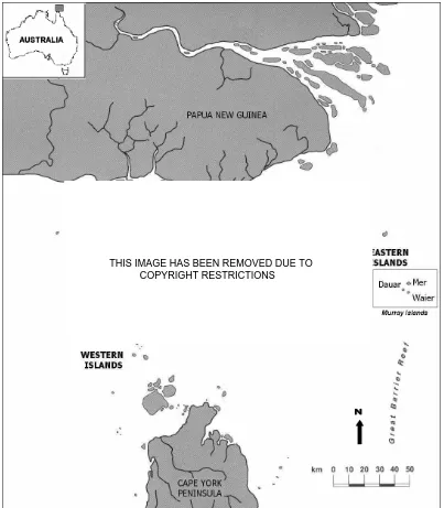 Figure 1.1 Map of Torres Strait showing four main island groups and study area 