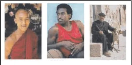 Figure 1: Images from the Corel database, exemplifyingthe concept male with keyword descriptions man, male,people, cloth, and face.