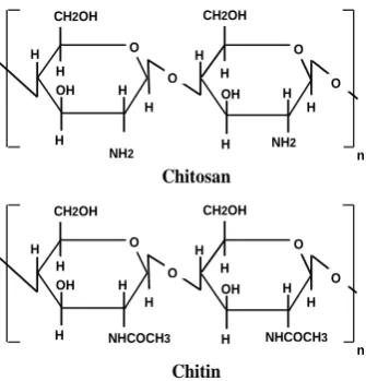 Figure 1. Schematic structures of chitosan and chitin. 