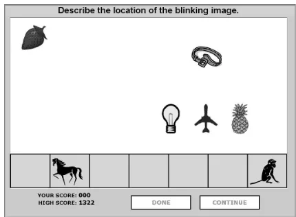 Figure 1: Sample screen of the Objects Games.