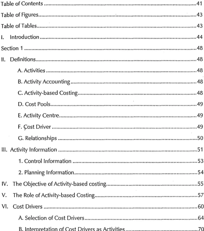 TABLE  OF CONTENTS  Table of Contents .......................................................................................................