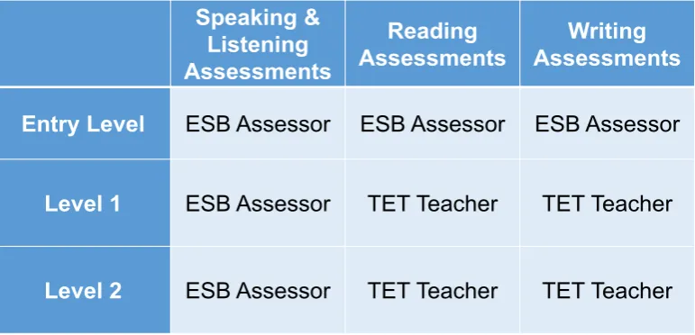 Table 1 Assessment and assessor summary table