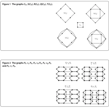 Figure 1 The graphs C4, S(C4), R(C4), Q(C4), T(C4).