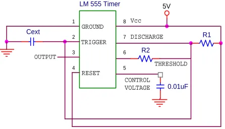 Figure 4. The LM 555 timer circuitry. 