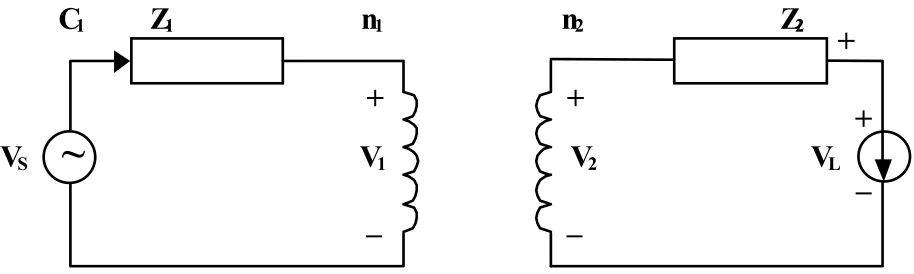 Figure 10. A model for calculation of compensating range of tap-changer. 