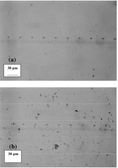 Figure 5. ( a) Unetched microstructure of MnS-free Alloy 1 and (b) unetched microstructure of Alloy 2 (containing MnS)