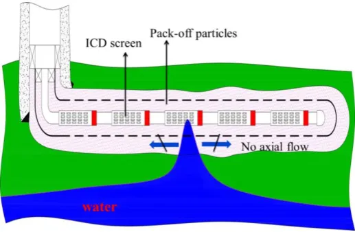 Figure 1. Illustration of the water control technology with packing proppants. 