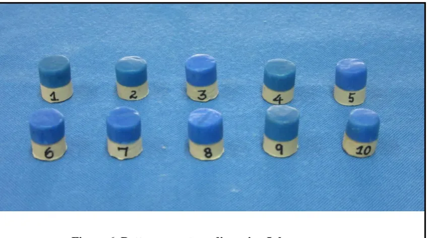 Figure 7. Patterns on stone dies using Auto-polymerized pattern resin 