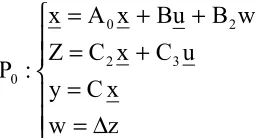 Figure 2 shows the design problem in ∞weights have been selected to be as [12]: H general structure, in which P0  contains nominal plant and all parametric uncertainties
