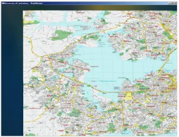 Figure 1.2: The range of zoom-levels in Cockburn et al.’s globe browser. Screen-shots taken as the user effortlessly navigates from a detailed street map of Auck-land to the globe overview.