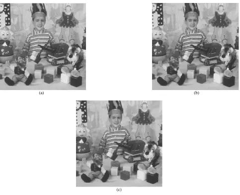 Figure 5 . Coding of 512×512 test image "Kid":(a) Original images; (b) Ordinary VPIC coded images; (c)Coded images obtained by the hierarchical structure