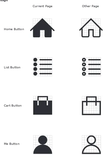 Figure 11: App buttons design