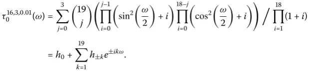 Table 2 Symmetric coefﬁcients of the mask τ 8,2,0.020(ω)