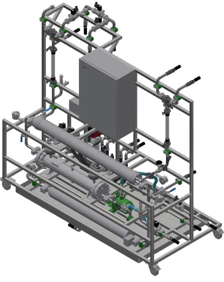 Figure 2. 3D visualization of pilot ultrafiltration installation. 