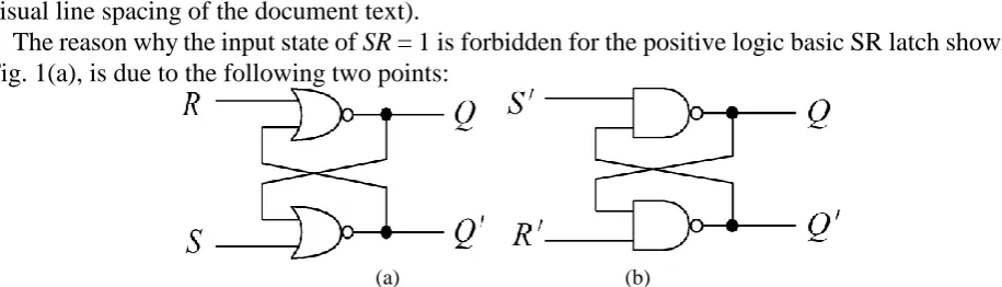 Figure 1. (a) Positive logic (b) Negative logic circuits of the basic SR latch. 