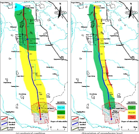 Figure 6. Vulnerability map of geological condition and variation in the groundwater level