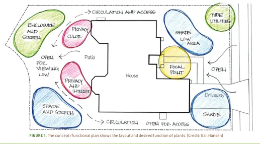 FiGure 1. The concept/functional plan shows the layout and desired function of plants