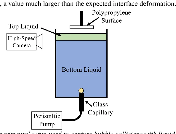 Figure 18. Experimental setup used to capture bubble collisions with liquid-liquid and compound interfaces