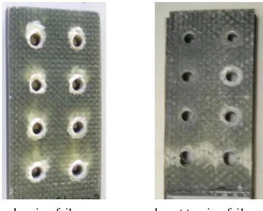 Figure 7. Failure of the hybrid FRP composite with bolted 