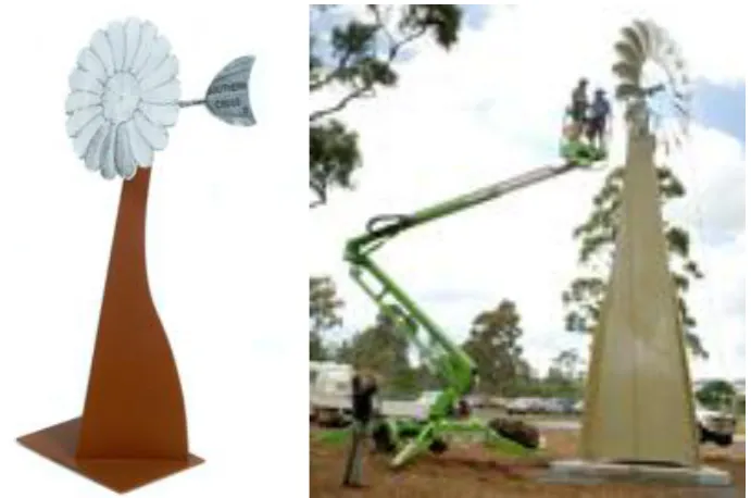 Figure 2 Truman workshop and windmill tower during erection in SA, 1899  (Millicent National Trust Museum, Millicent, South Australia) 