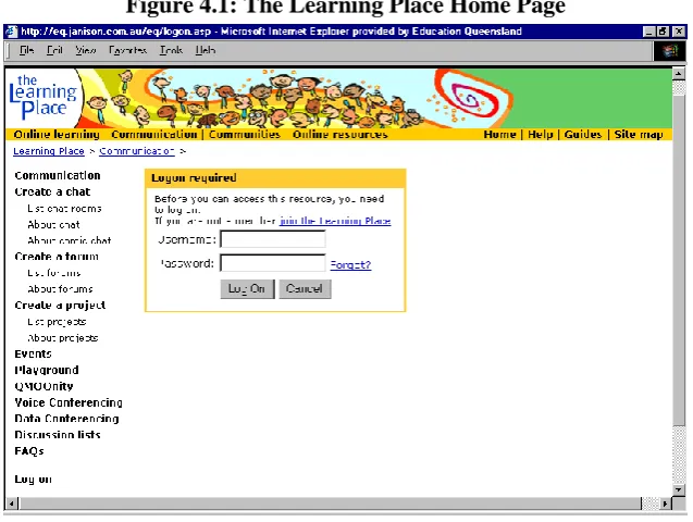 Figure 4.1: The Learning Place Home Page 