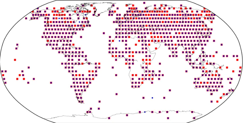Figure 2: Results of gridbox analysis for the entire 2014 year. Purple is data in both v3.3.0 and v4.a.1