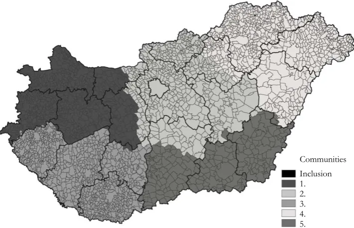 Figure 4 Network communities based on the Louvain modularity (resolution=0.2), 2011 