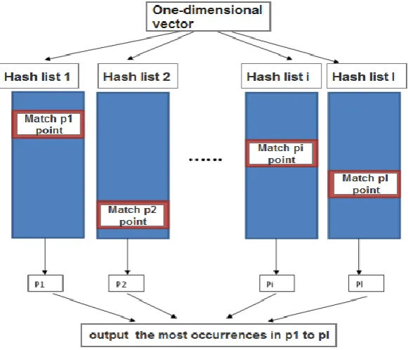Figure 2. LSH neighbor search schematic. 