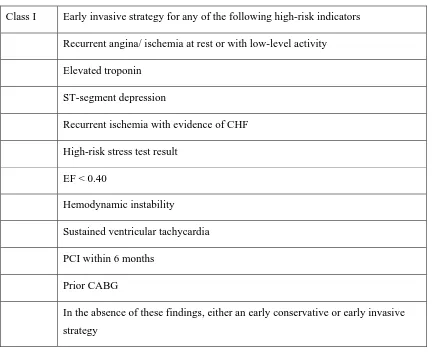 Table Indications for catheterization and percutaneous coronary intervention1