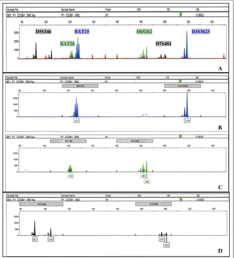 Figure 1 Electropherograms of group I markers. The x-axis represents DNA fragment size in base pairs, and the y-axis represents fluorescenceunits