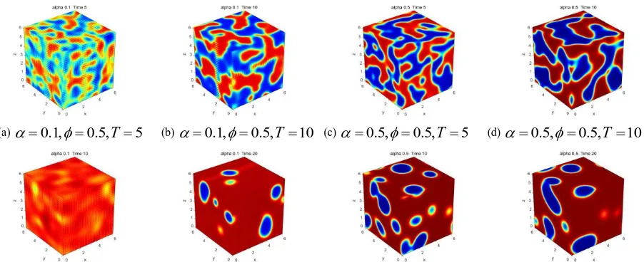 Figure 6. Snapshots of the coarsening process in 3D. 