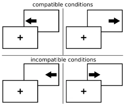 Fig. 2 Schematic representation of the four conditions in the Simonarrow(A) key to apointing arrowtask