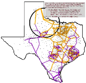 Figure 4.4: Synthetic Texas Network Map with 500 KV Clusters 