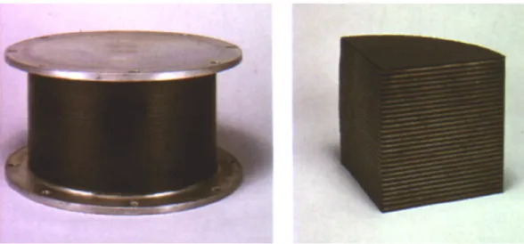 Figure 1.1 A typical steel-reinforced elastomeric bearing used in seismic  isolation technique (taken from [8]) 